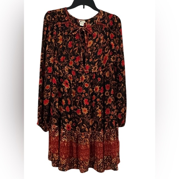 Women’s Billabong Hearts Desire Long Sleeve Floral Mini Dress: Size Small - Picture 1 of 8
